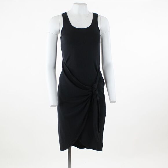 Three Dots Women s Sleeveless Cotton Blend Twist Front Midi Dress - Picture 2 of 5